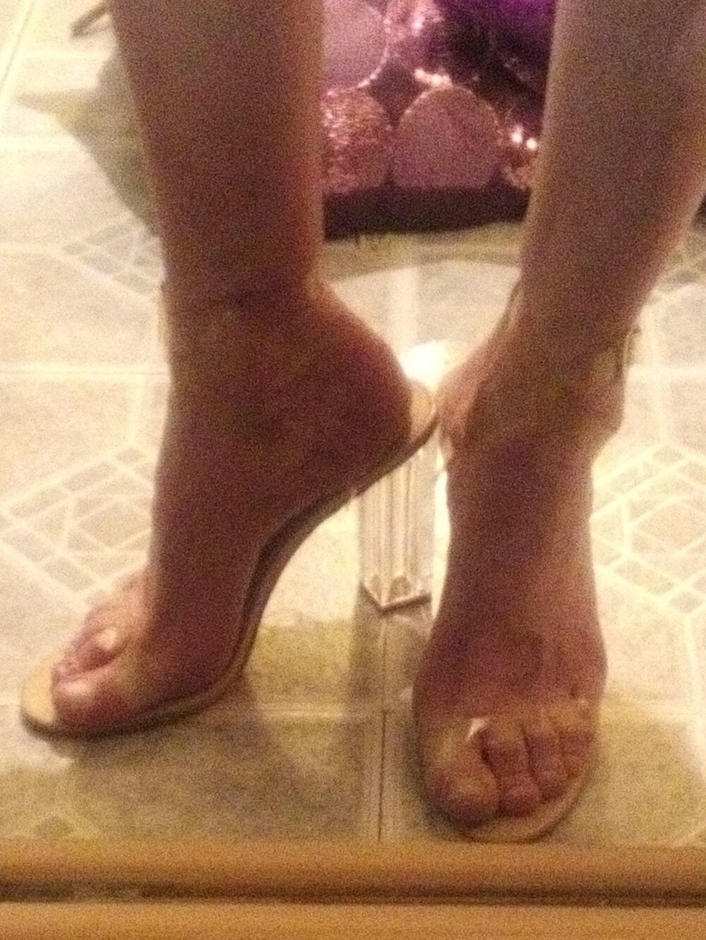 Fashion Nova "The Glass Slipper" Nude Heels Sz 10M